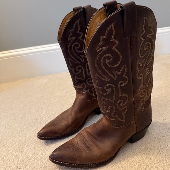 Justin Brown Western Cowboy Boots Size 11 - Picture 4 of 9